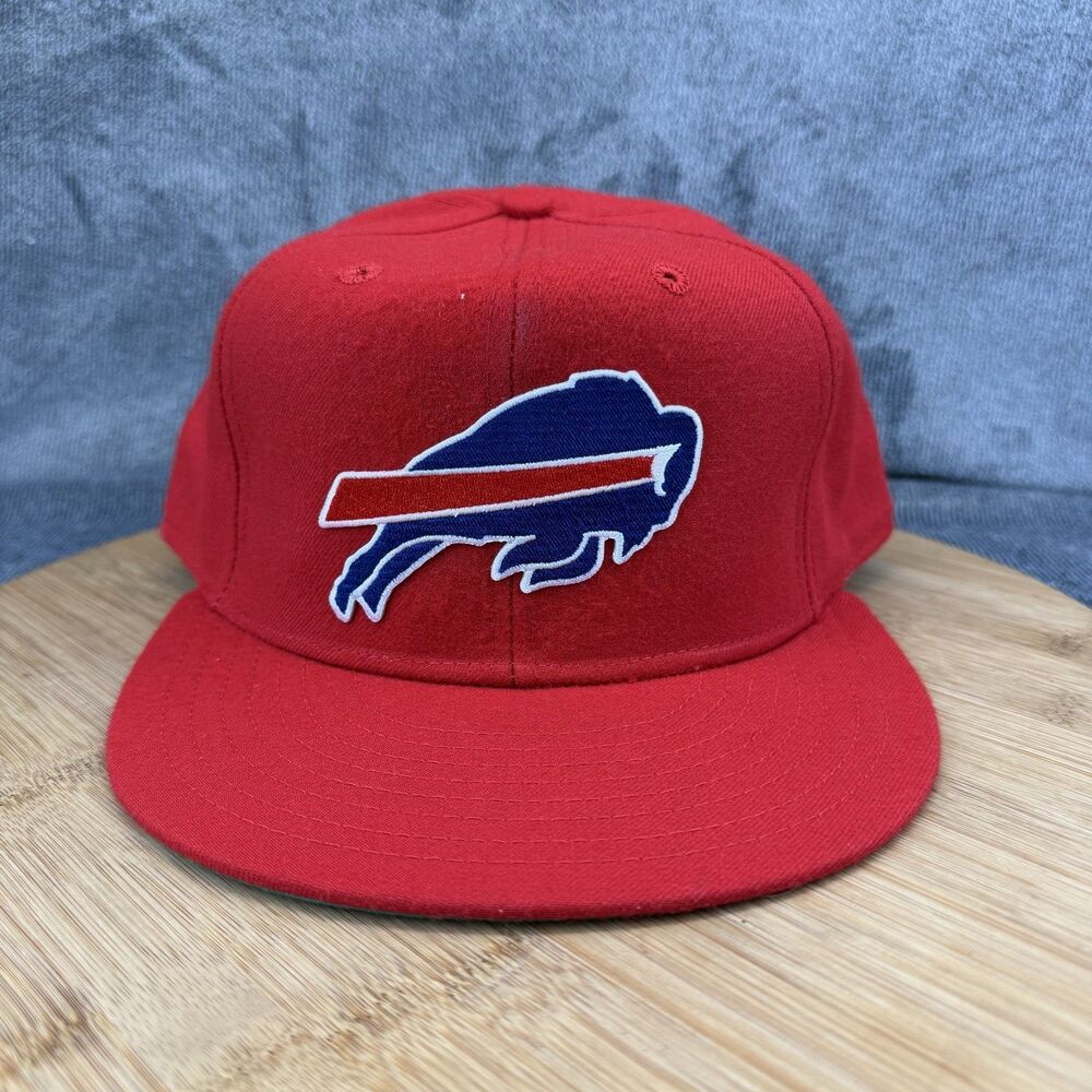 Buffalo Bills Vtg Hat Cap Fitted Mens 7 5/8 Red Wool NFL Football New Era 90s